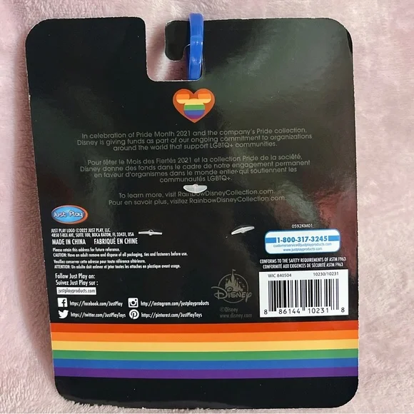 Disney Mickey Mouse Rainbow Pride Collection Plush Clip - Picture 4 of 6